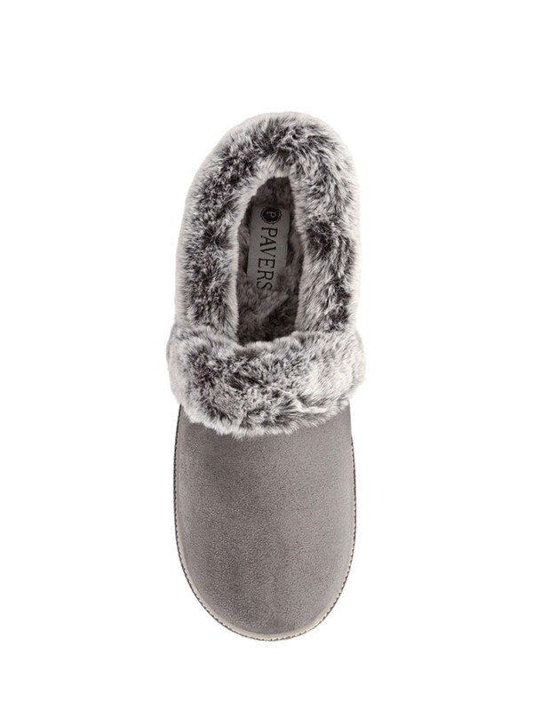 Seraphine Pavers Grey Warm Lined Memory Foam Slippers