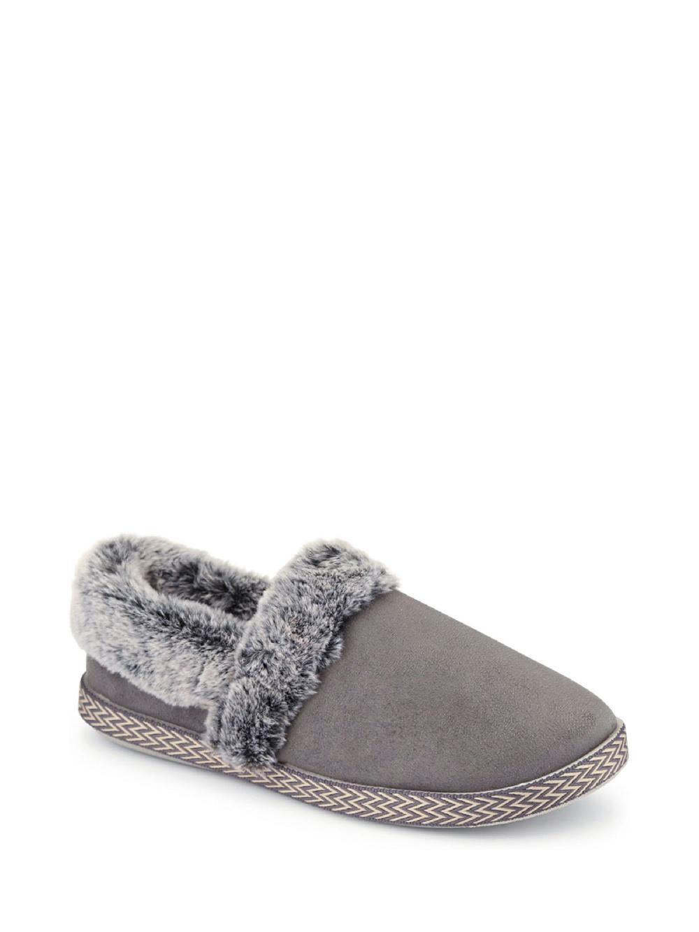 seraphine Pavers Grey Warm Lined Memory Foam Slippers