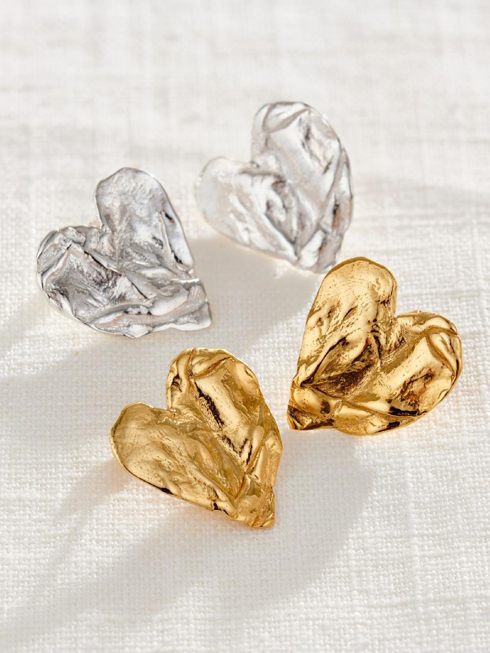 seraphine Personalised Fortune Heart Charm Earrings by Posh Totty Designs