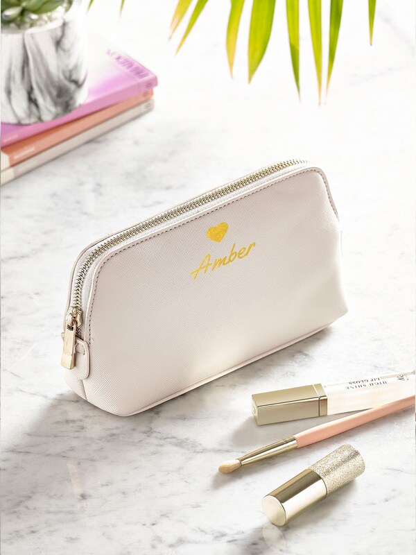 Seraphine Personalised Heart & Name Small Make-Up Bag
