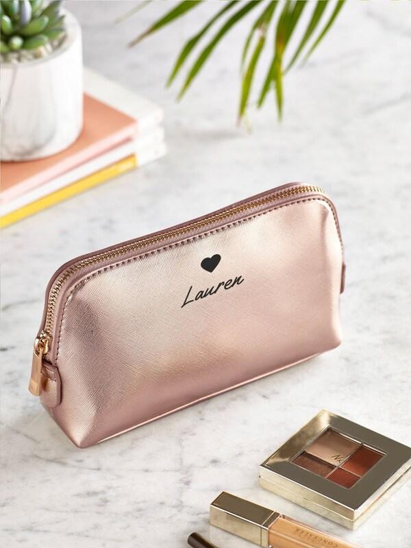Seraphine Personalised Heart & Name Small Make-Up Bag