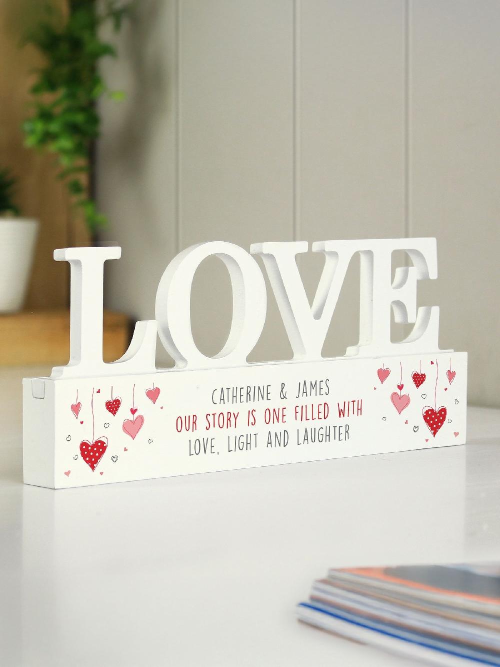 seraphine Personalised Hearts Wooden Ornament by PMC