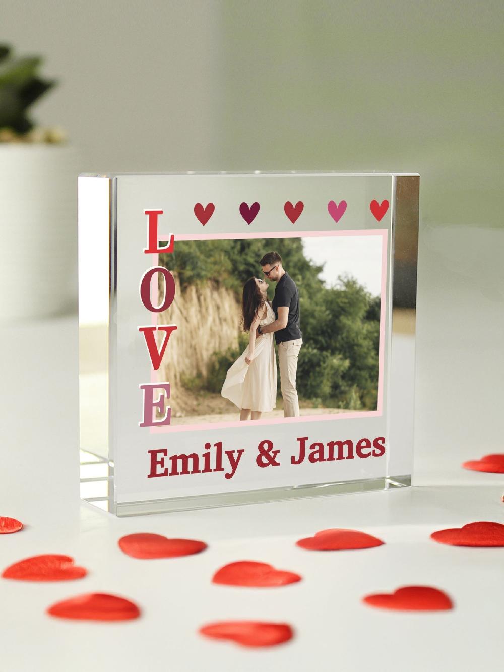 seraphine Personalised LOVE Photo Upload Small Crystal Ornament by PMC
