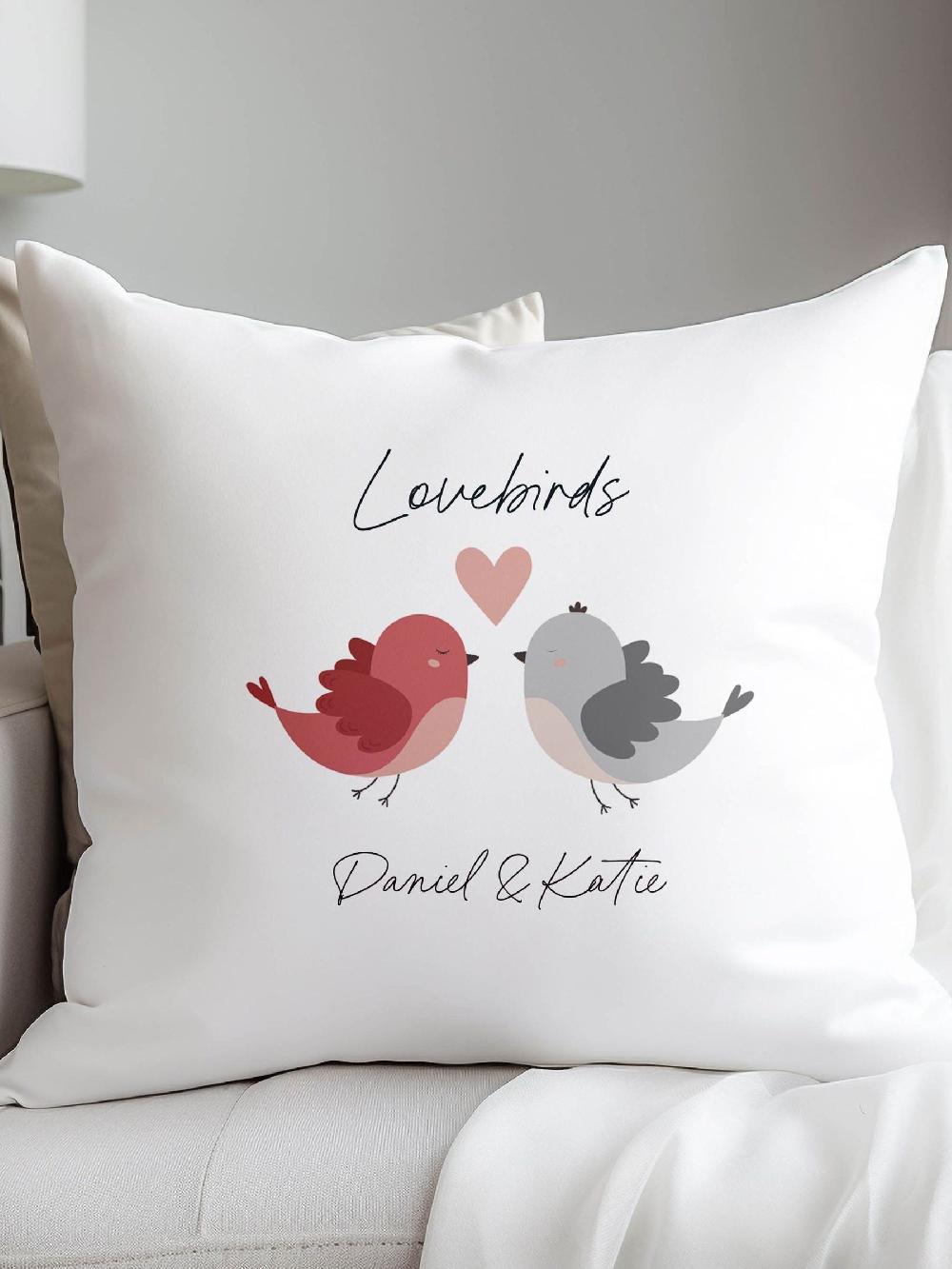 seraphine Personalised Lovebirds Cushion by Koko Blossom