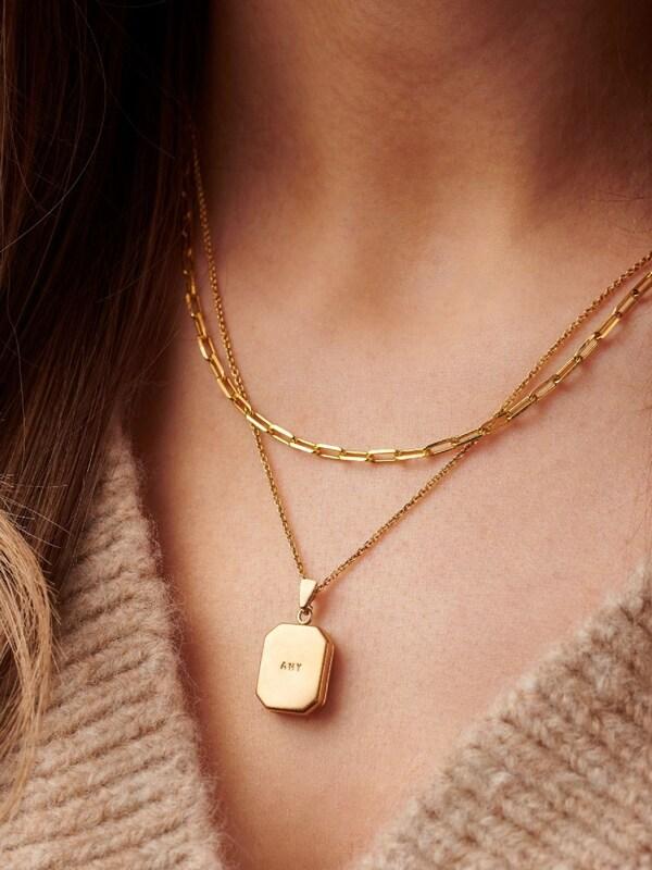 Seraphine Personalised Rectangle Locket Necklace By Posh Totty Designs