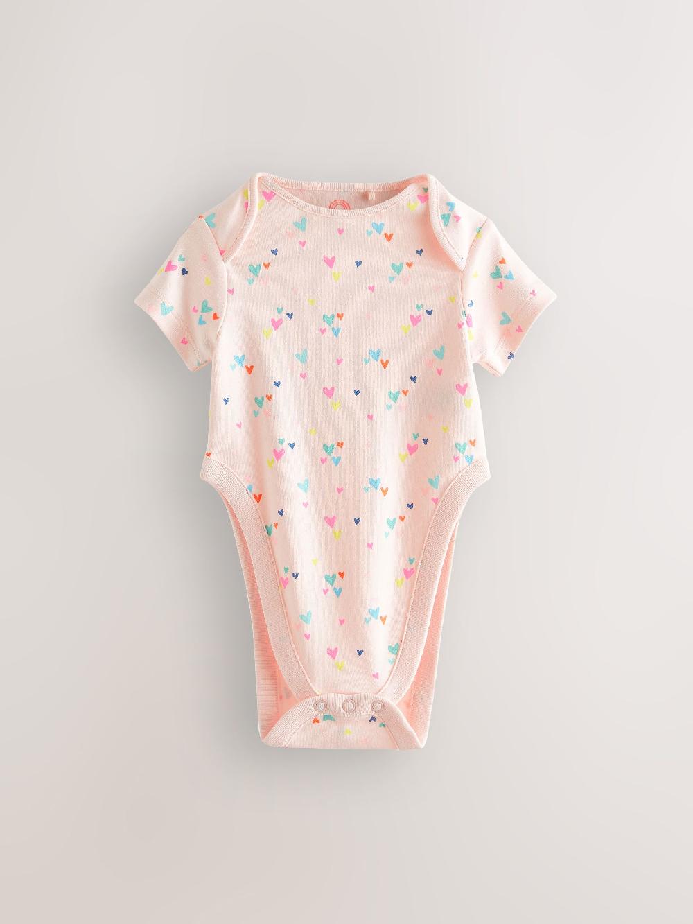 seraphine Pink 3 Pack Hip Dysplasia Short Sleeve Baby Bodysuits