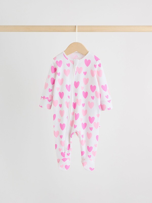 Seraphine Pink 3 Pack Two Way Zip Baby Sleepsuits (0-2yrs)