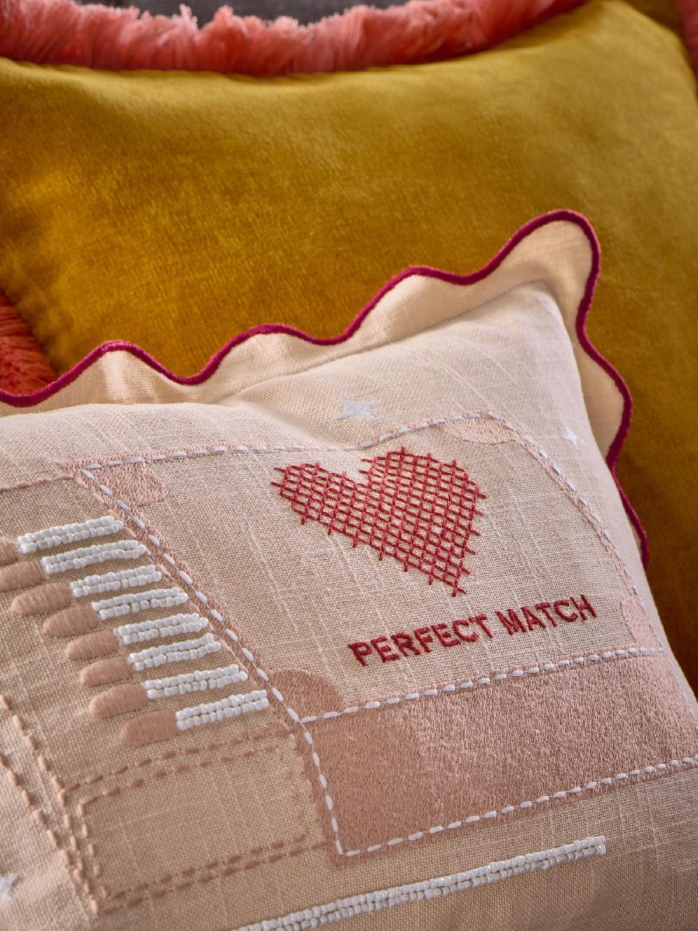 seraphine Pink 30 X 40cm Valentines Embroidered Perfect Match Cushion