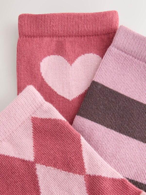 Seraphine Pink And Red Cotton Rich Ankle Socks 3 Pack