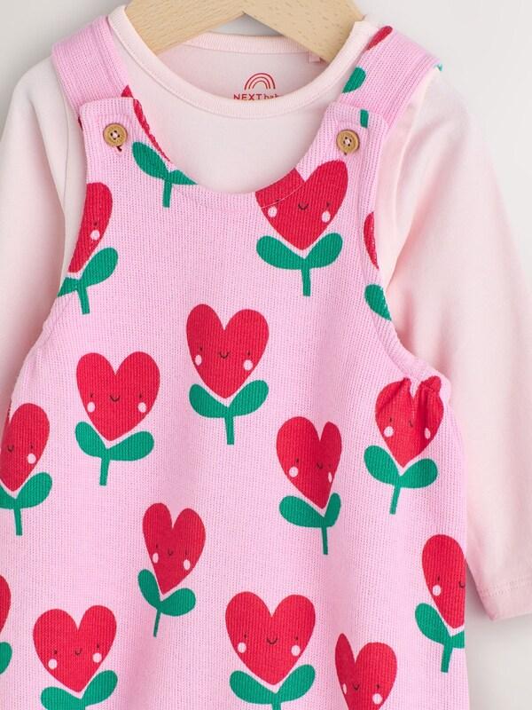 Seraphine Pink Baby Dungarees And Long Sleeve Bodysuits Set 2 Piece (0mths-3yrs)