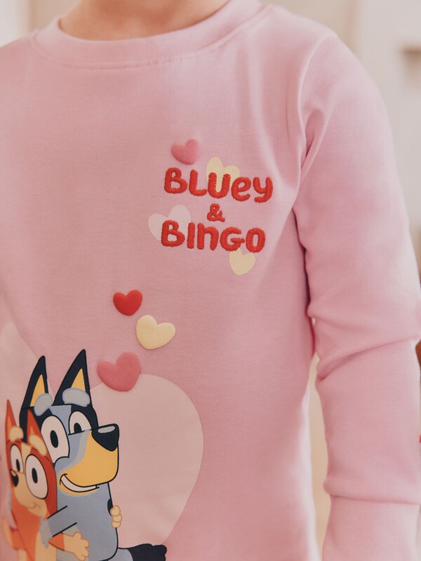 Seraphine Pink Bluey Long Sleeved Snuggle 100% Cotton Pyjamas 2 Pack (12mths-8yrs)