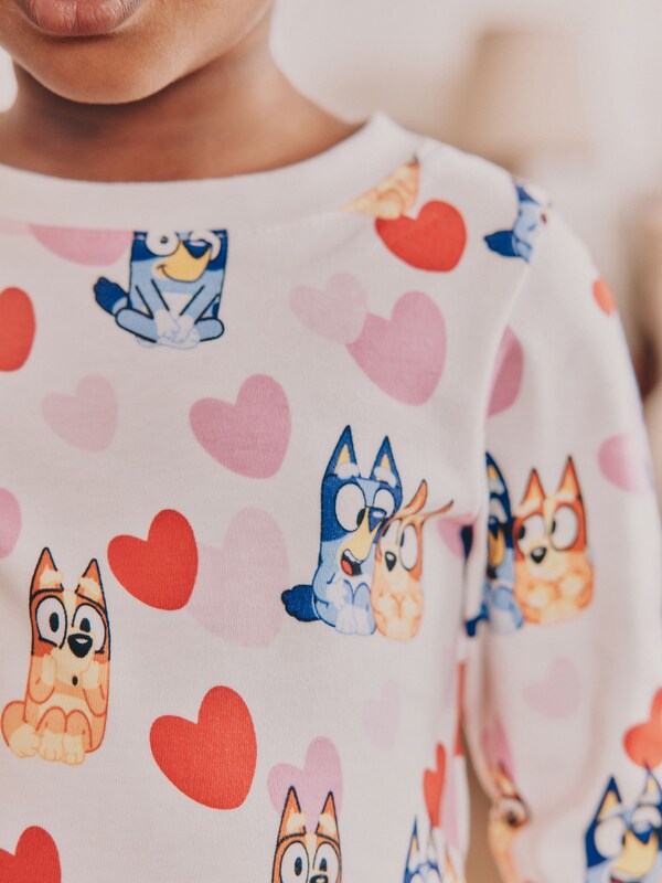 Seraphine Pink Bluey Long Sleeved Snuggle 100% Cotton Pyjamas 2 Pack (12mths-8yrs)