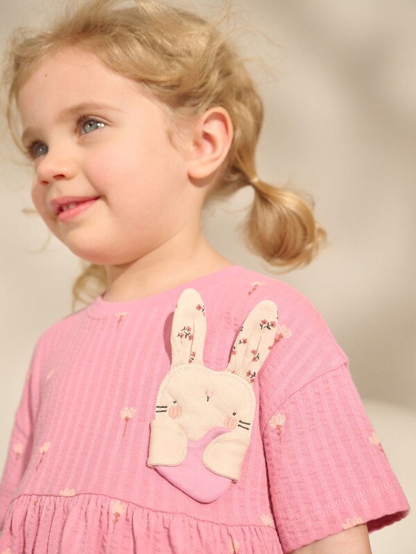 Seraphine Pink Bunny Jersey Summer Dress (3mths-7yrs)