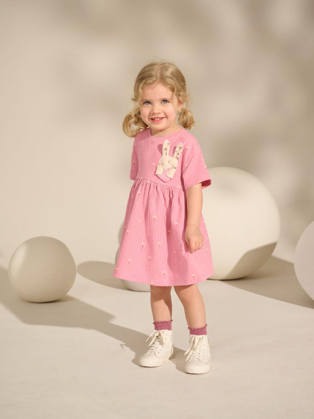 seraphine Pink Bunny Jersey Summer Dress (3mths-7yrs)