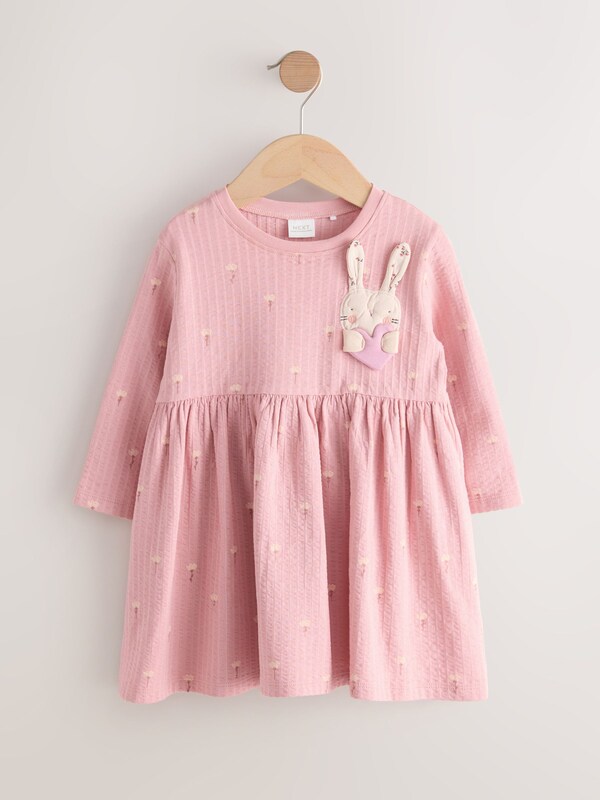 Seraphine Pink Bunny Long Sleeve Embellished Dress (3mths-7yrs)