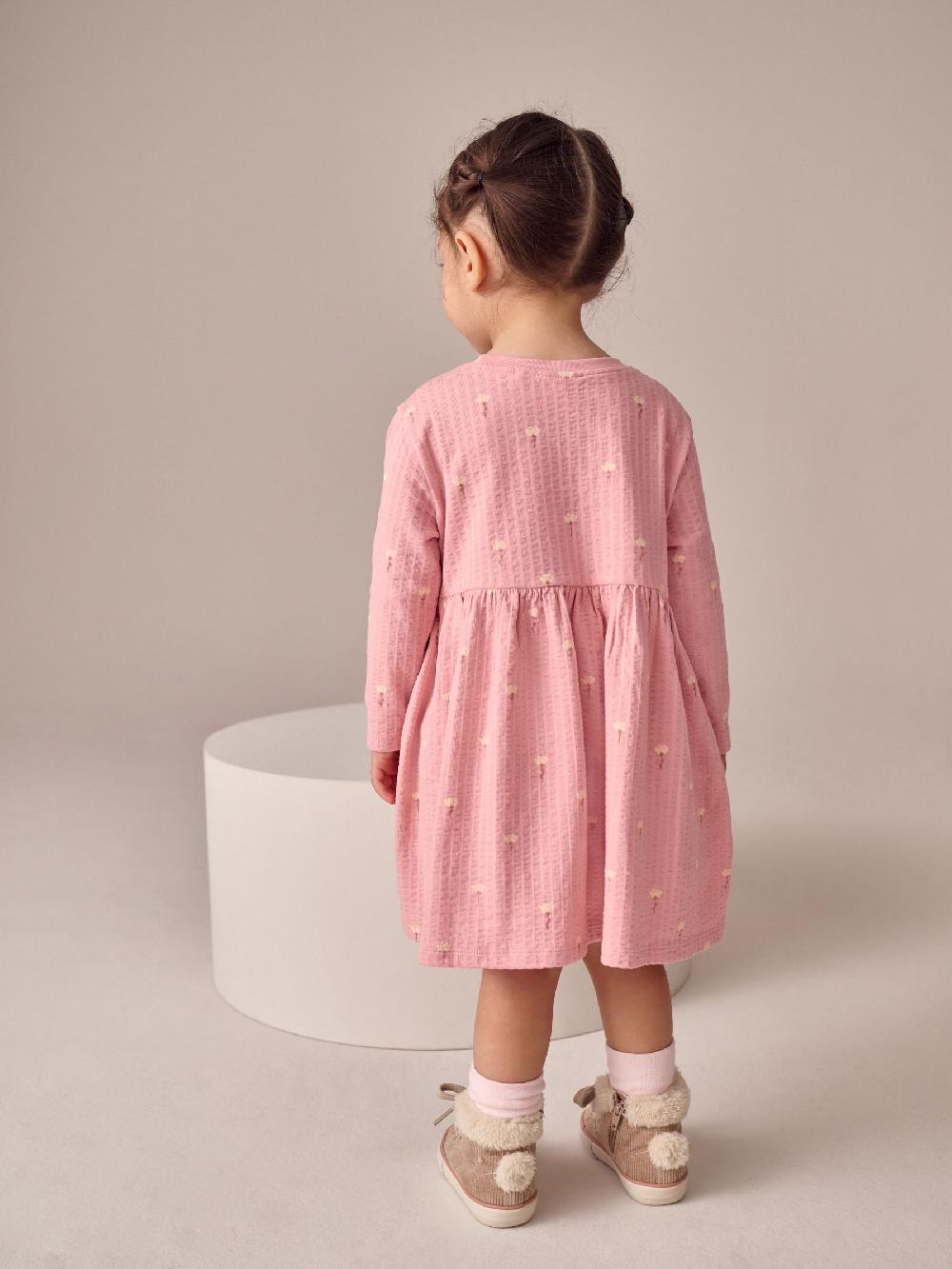 seraphine Pink Bunny Long Sleeve Embellished Dress (3mths-7yrs)