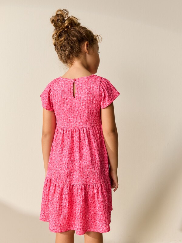 Seraphine Pink Ditsy Angel Sleeve Crinkle Dress (3-16yrs)
