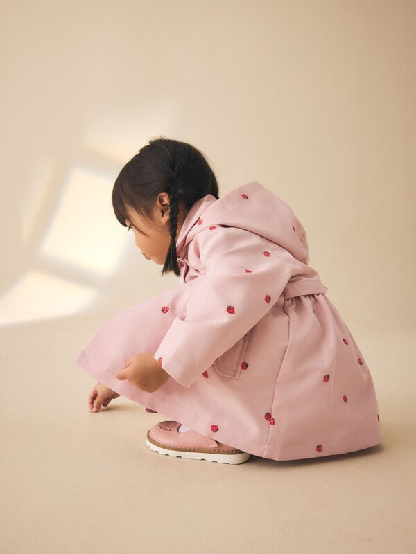 Seraphine Pink Embroidery Shower Resistant Button Front Coat (3mths-7yrs)