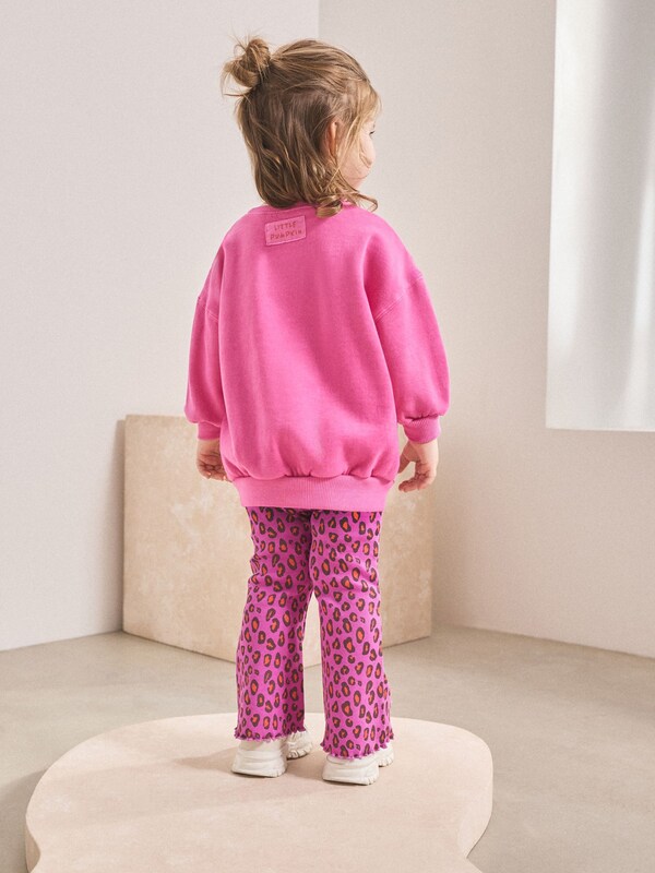 Seraphine Pink Heart Animal Print Sweatshirt & Flare Leggings Set (3mths-7yrs)