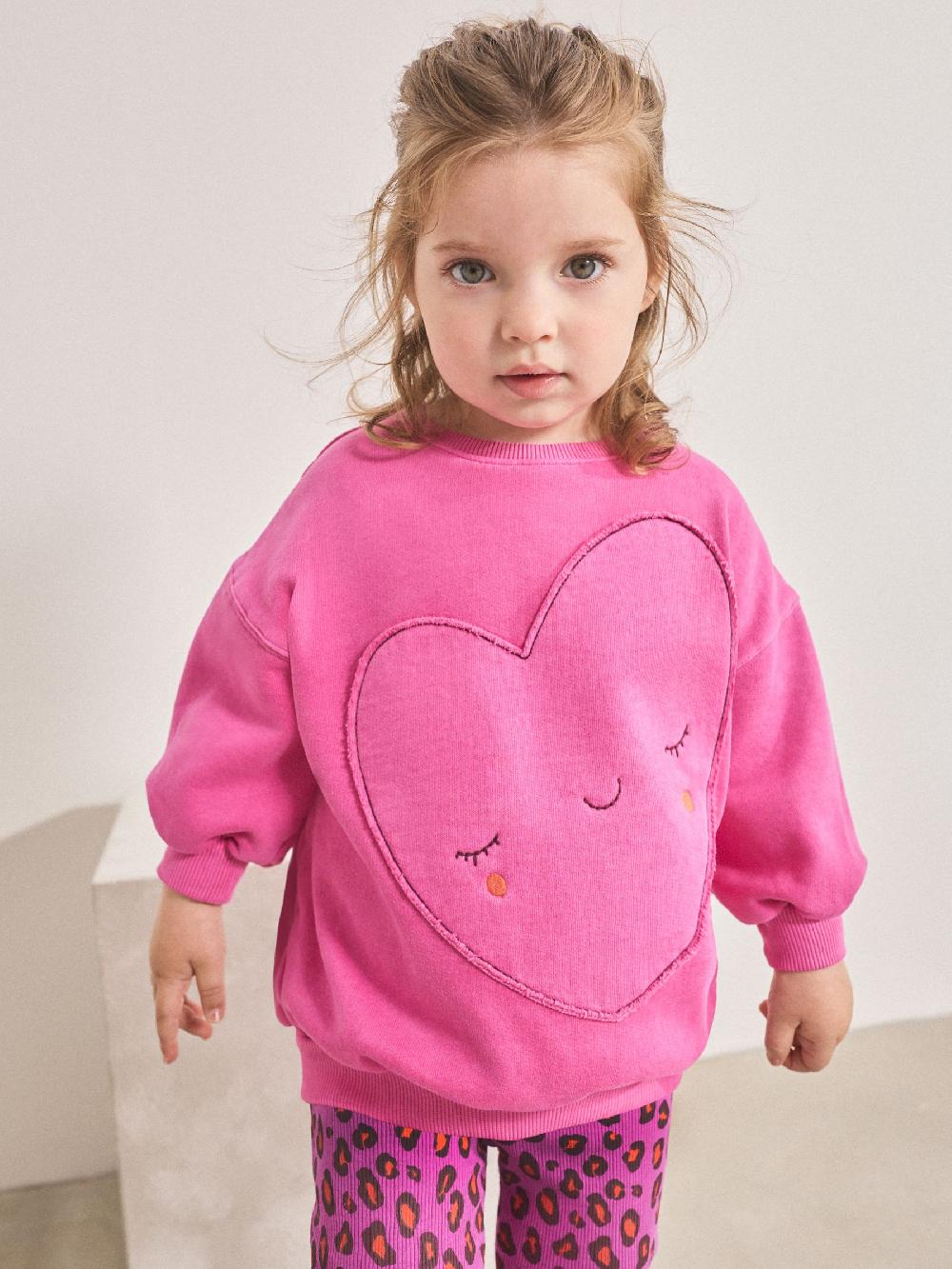 seraphine Pink Heart Animal Print Sweatshirt & Flare Leggings Set (3mths-7yrs)