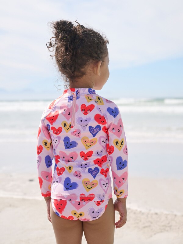 Seraphine Pink Heart Long Sleeve Sunsafe Swim Set (3mths-7yrs)
