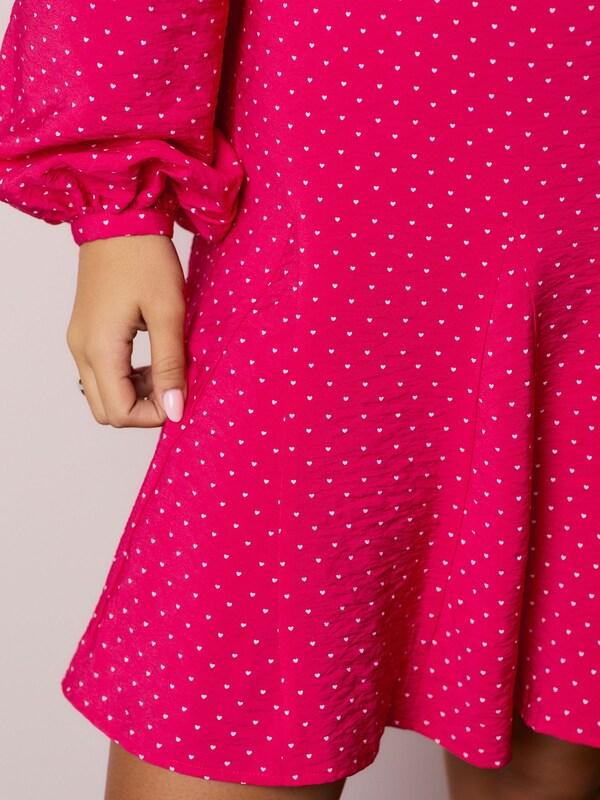 Seraphine Pink Heart Print Mini Long Sleeve A-Line Seam Detail Dress