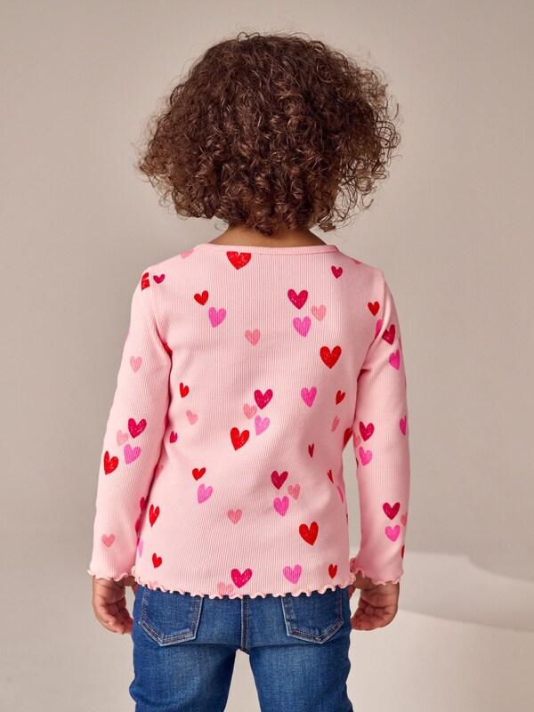 Seraphine Pink Heart Rib Long Sleeve T-Shirt (3mths-7yrs)