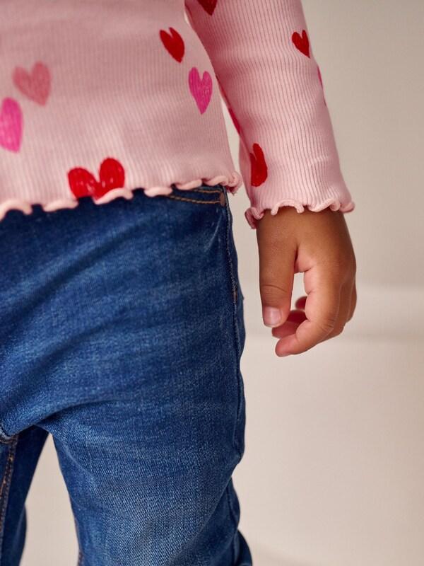 Seraphine Pink Heart Rib Long Sleeve T-Shirt (3mths-7yrs)