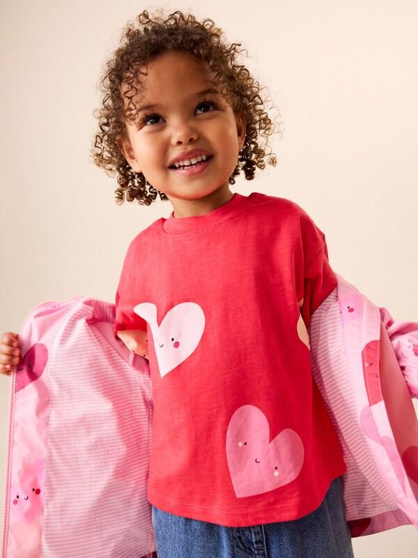 Seraphine Pink Heart Shower Resistant Printed Cagoule Jacket (3mths-7yrs)