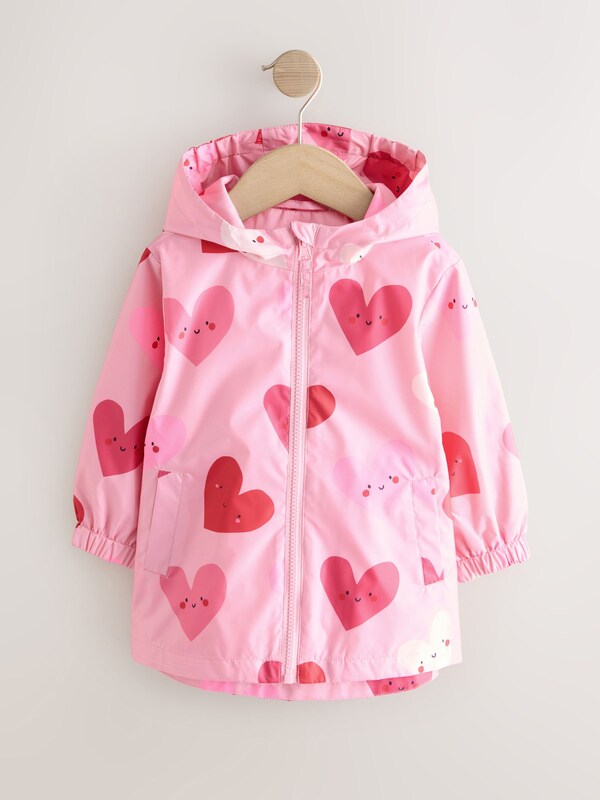 Seraphine Pink Heart Shower Resistant Printed Cagoule Jacket (3mths-7yrs)