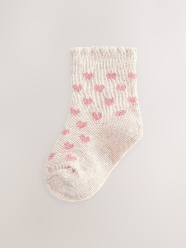 Seraphine Pink Heart Stripe Baby Socks 5 Pack (0mths-2yrs)