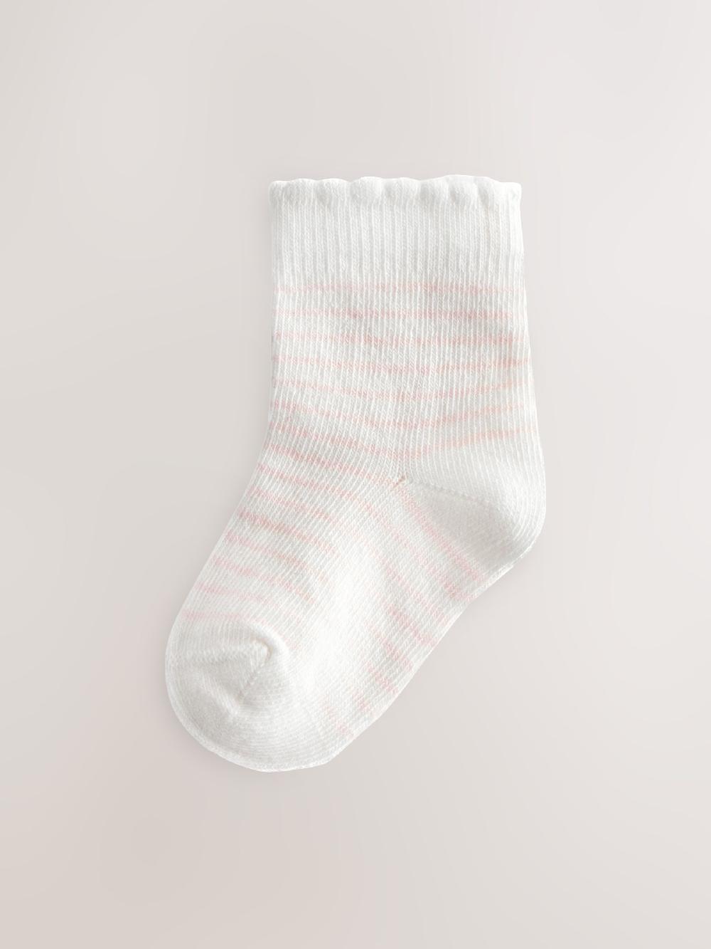seraphine Pink Heart Stripe Baby Socks 5 Pack (0mths-2yrs)