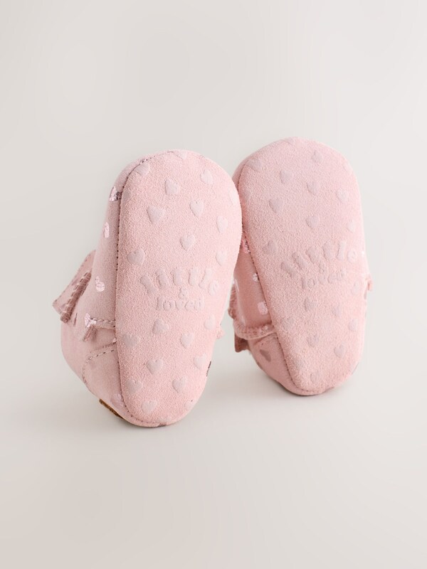Seraphine Pink Heart Suede Baby Pull-On Boots (0-24mths)