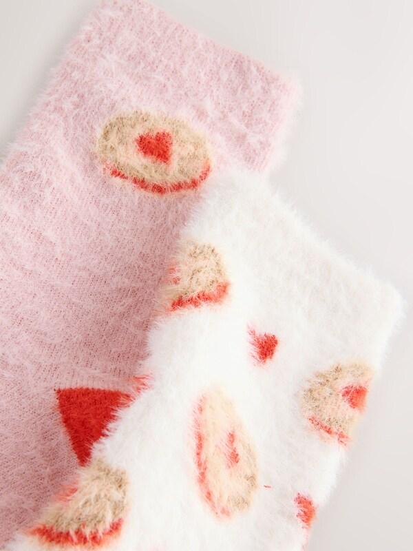 Seraphine Pink Jammy Heart Superhairy Cosy Socks 2 Pack