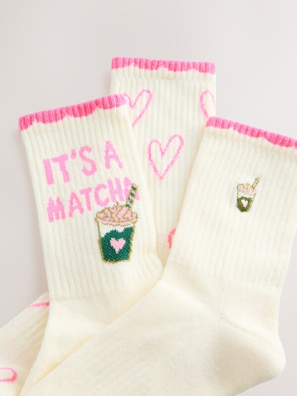 Seraphine Pink Matcha Cushion Sole Sports Ankle Socks 3 Pack