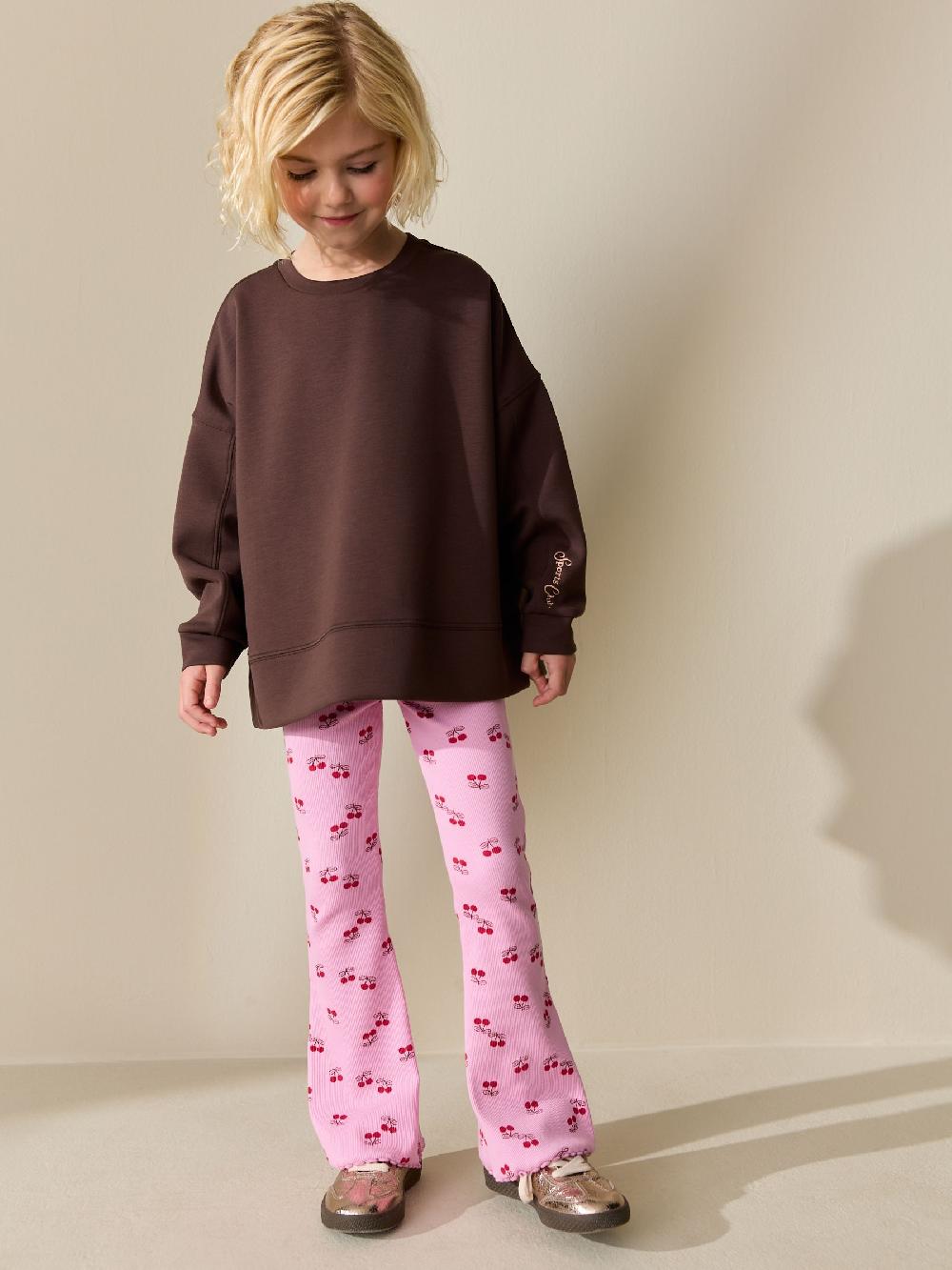 seraphine Pink/Red Cherry 1 Pack Rib Flare Leggings (3-16yrs)