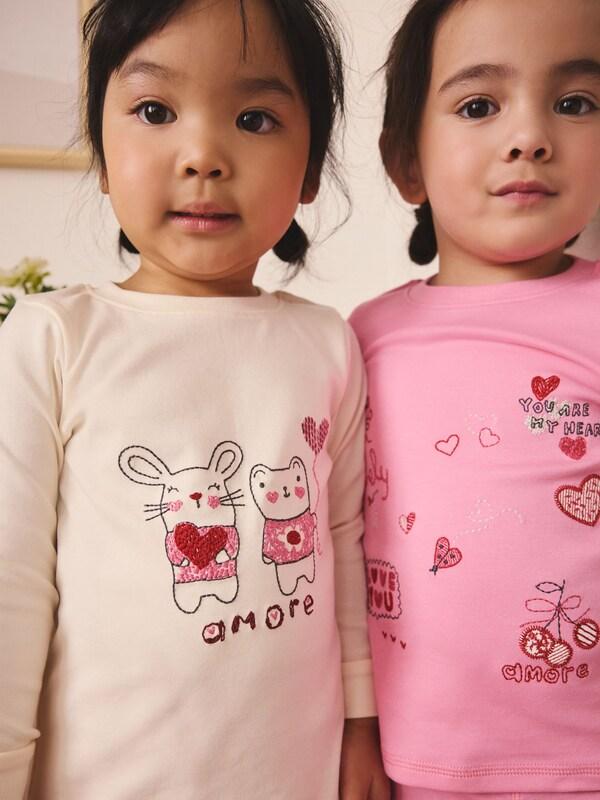 Seraphine Pink/Red Galentines Snuggle Pyjamas 3 Pack (9mths-12yrs)