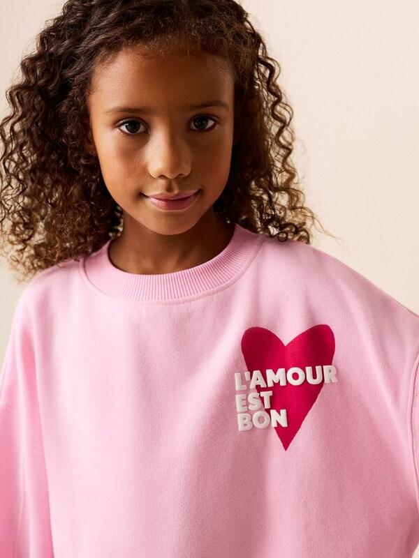 Seraphine Pink/Red Heart Sweatshirt And Flare Leggings Set (3-16yrs)