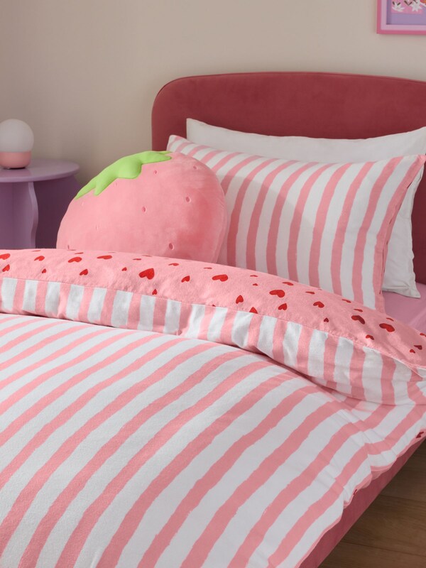 Seraphine Pink Red Hearts Duvet Cover And Pillowcase Set