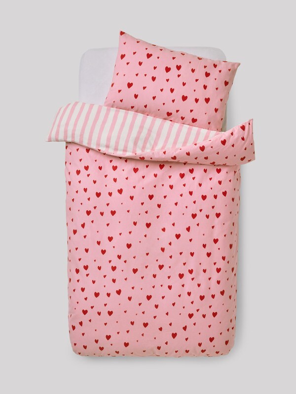 Seraphine Pink Red Hearts Duvet Cover And Pillowcase Set