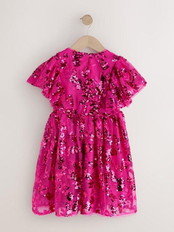 Seraphine Pink Sequin Angel Sleeve Party Dress (3-16yrs)