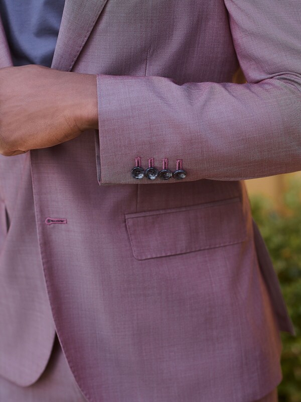 Seraphine Pink Slim Fit Signature Cerutti 100% Italian Wool Suit Jacket