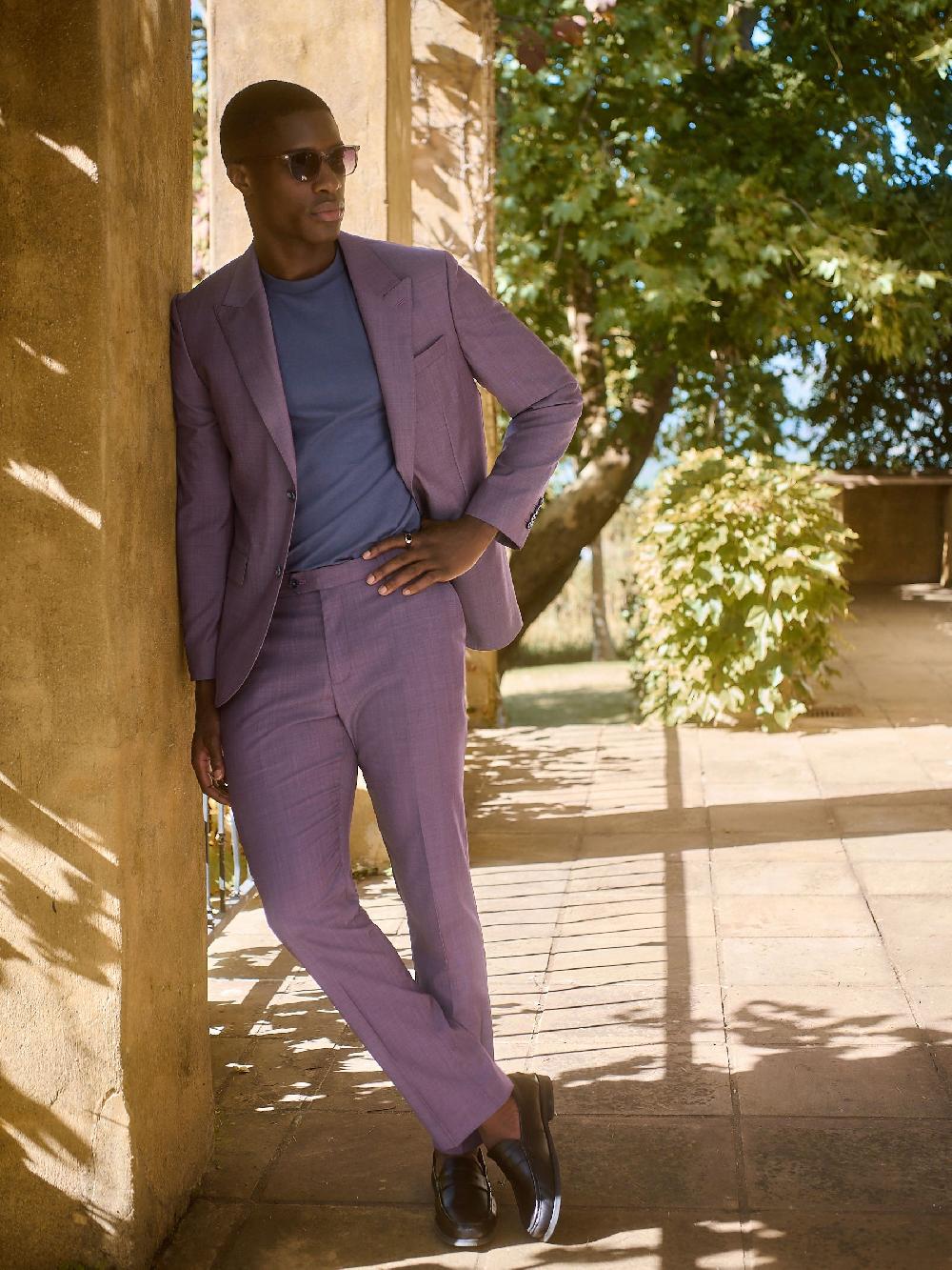 seraphine Pink Slim Fit Signature Cerutti 100% Italian Wool Suit Jacket