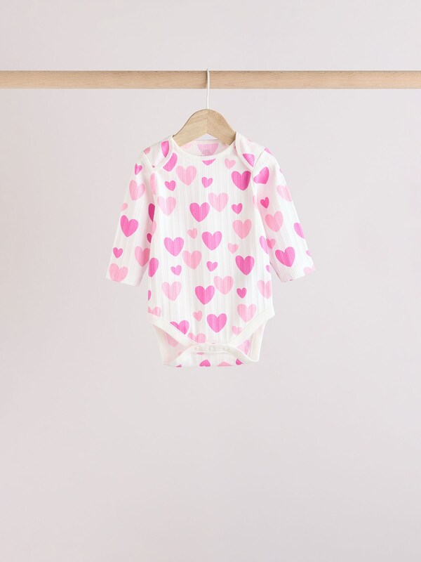 Seraphine Pink Star 5 Pack Long Sleeve Baby Bodysuits