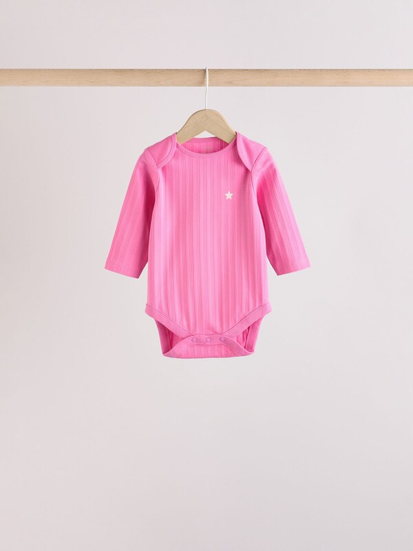 Seraphine Pink Star 5 Pack Long Sleeve Baby Bodysuits