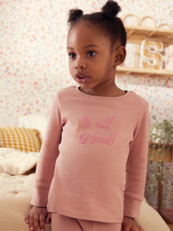 Seraphine Pink/Yellow Slogan Printed Snuggle Pyjamas 3 Pack (9mths-12yrs)