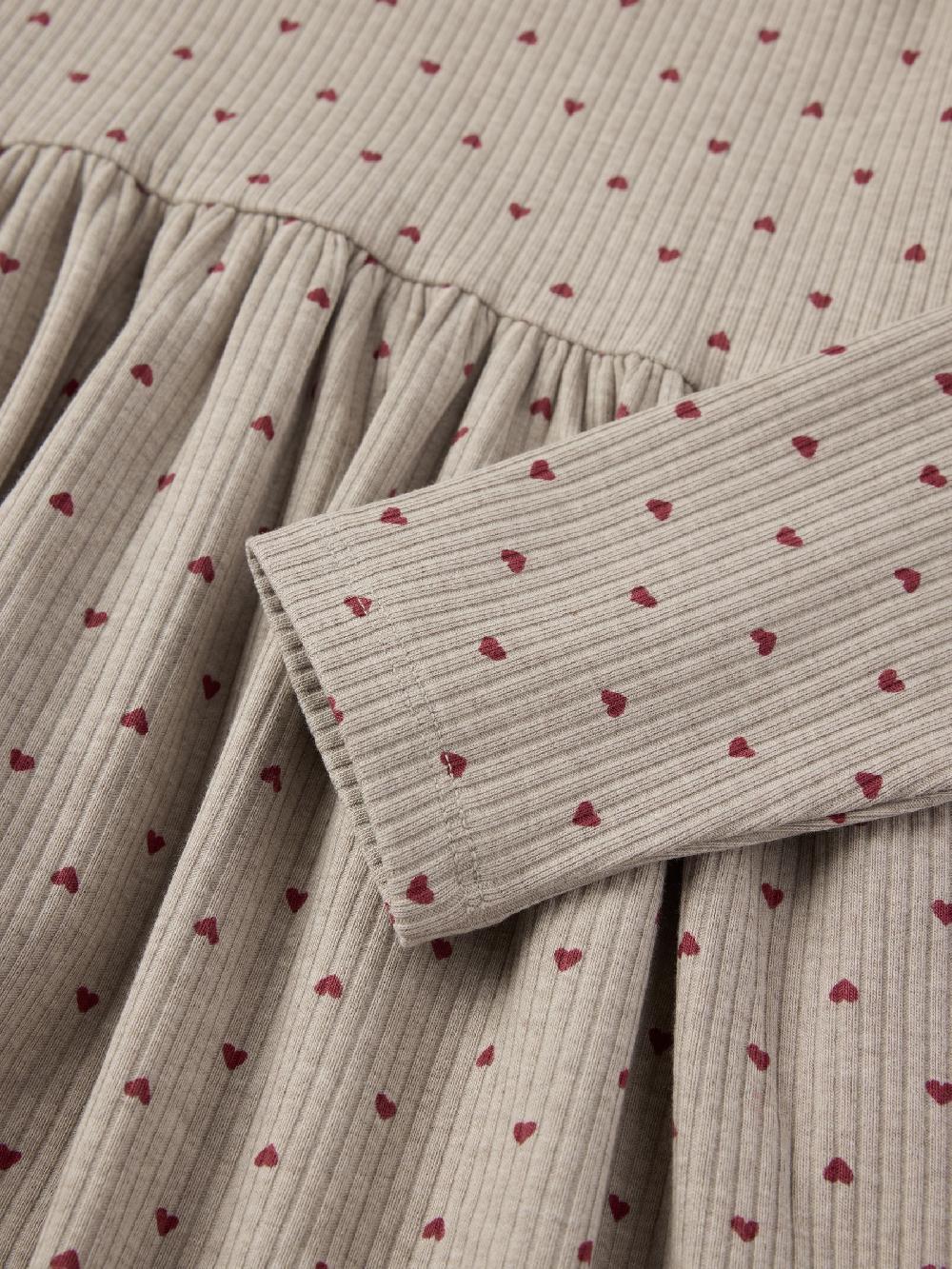 seraphine Polarn O. Pyret Natural Organic Cotton Heart Print Dress