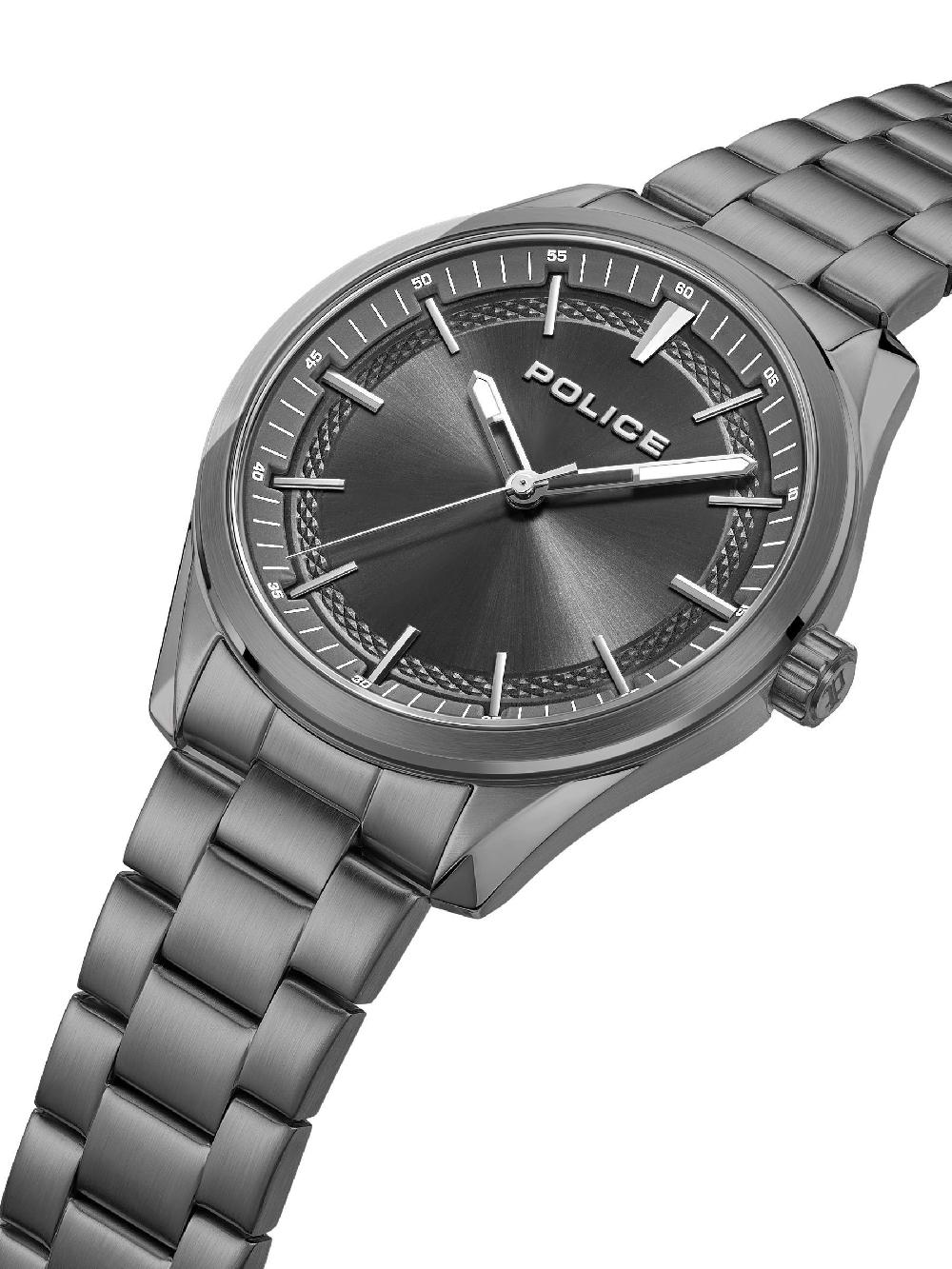 seraphine Police Matel Tone Grille SS Gun Bracelet Watch