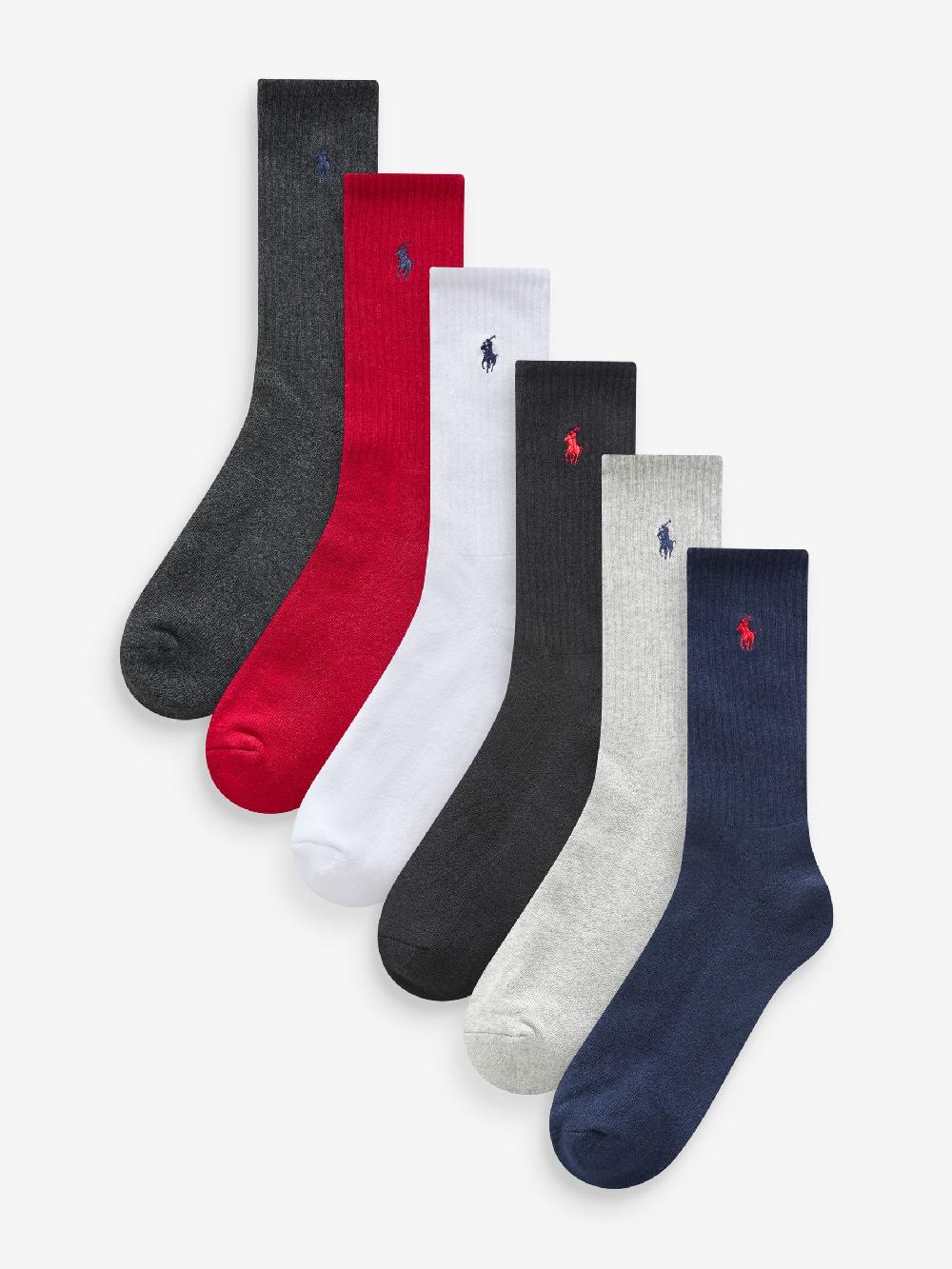 seraphine Polo Ralph Lauren Multi Ribbed Crew Socks 6 Pack