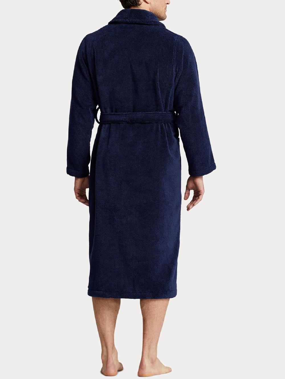 seraphine Polo Ralph Lauren Navy Shawl Collar Dressing Gown